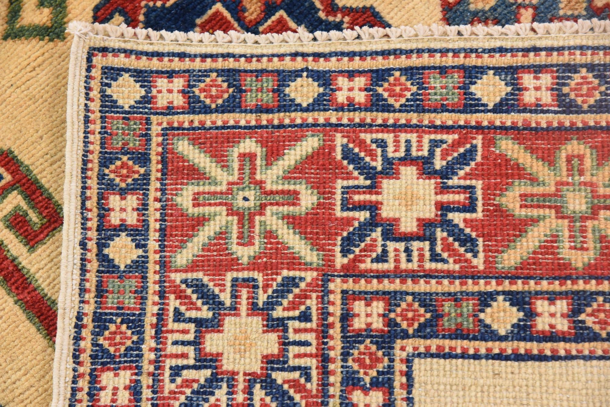 105cm x 145cm anudado a mano Kazak Alfombra Oriental