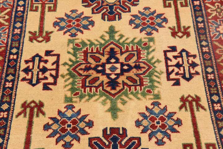 3' 5 x 4' 10 Hand Knotted Kazak Oriental Rug
