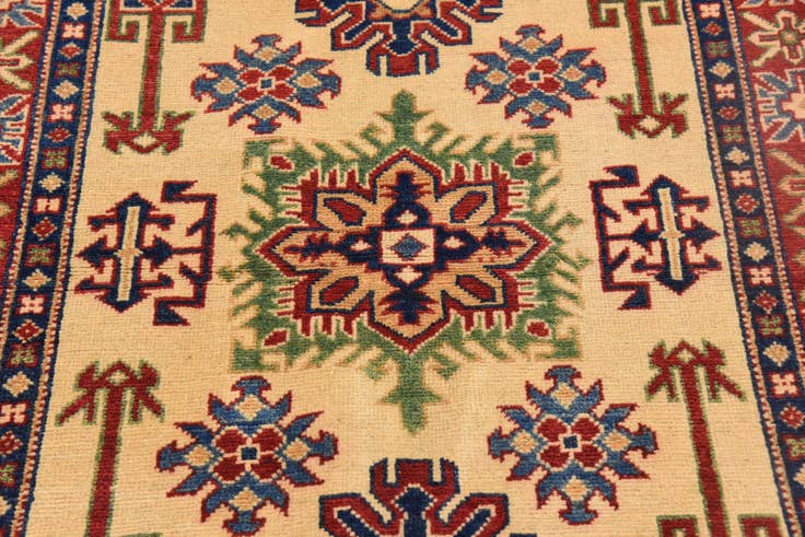 Detail image of 3' 5 x 4' 10 Hand Knotted Kazak Oriental Rug