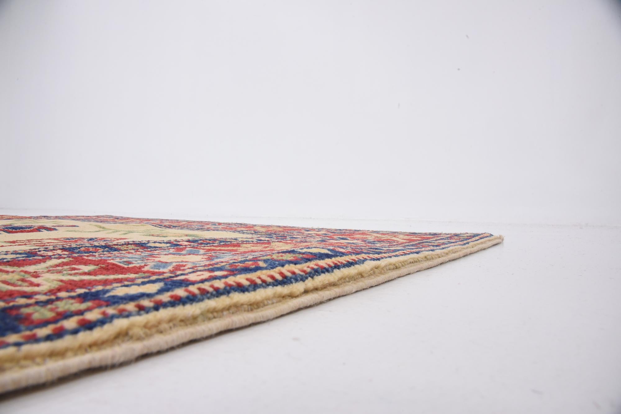 105cm x 145cm anudado a mano Kazak Alfombra Oriental