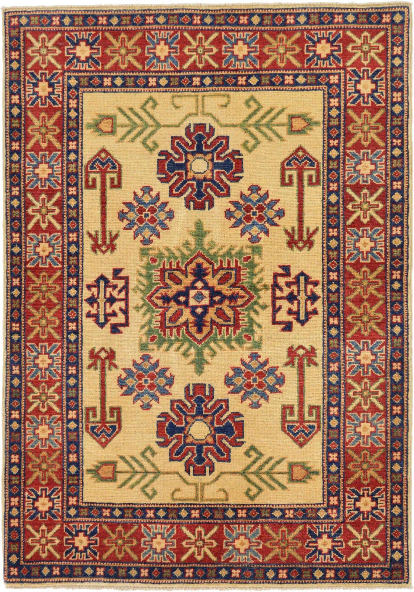 3' 5 x 4' 10 Hand Knotted Kazak Oriental Rug