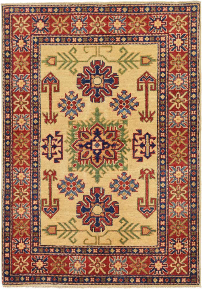 3' 5 x 4' 10 Hand Knotted Kazak Oriental Rug