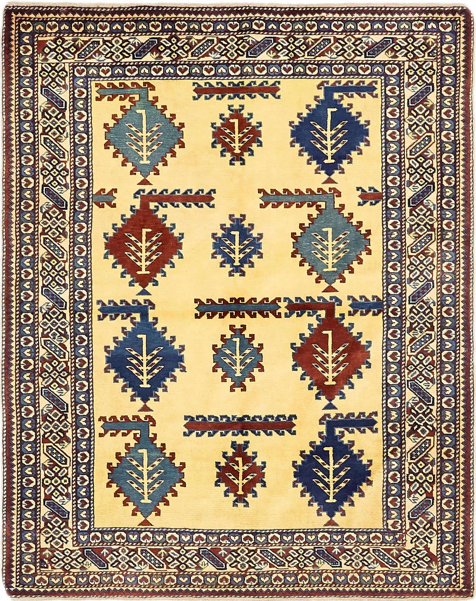 4' 3 x 5' 3 Hand Knotted Kazak Rug