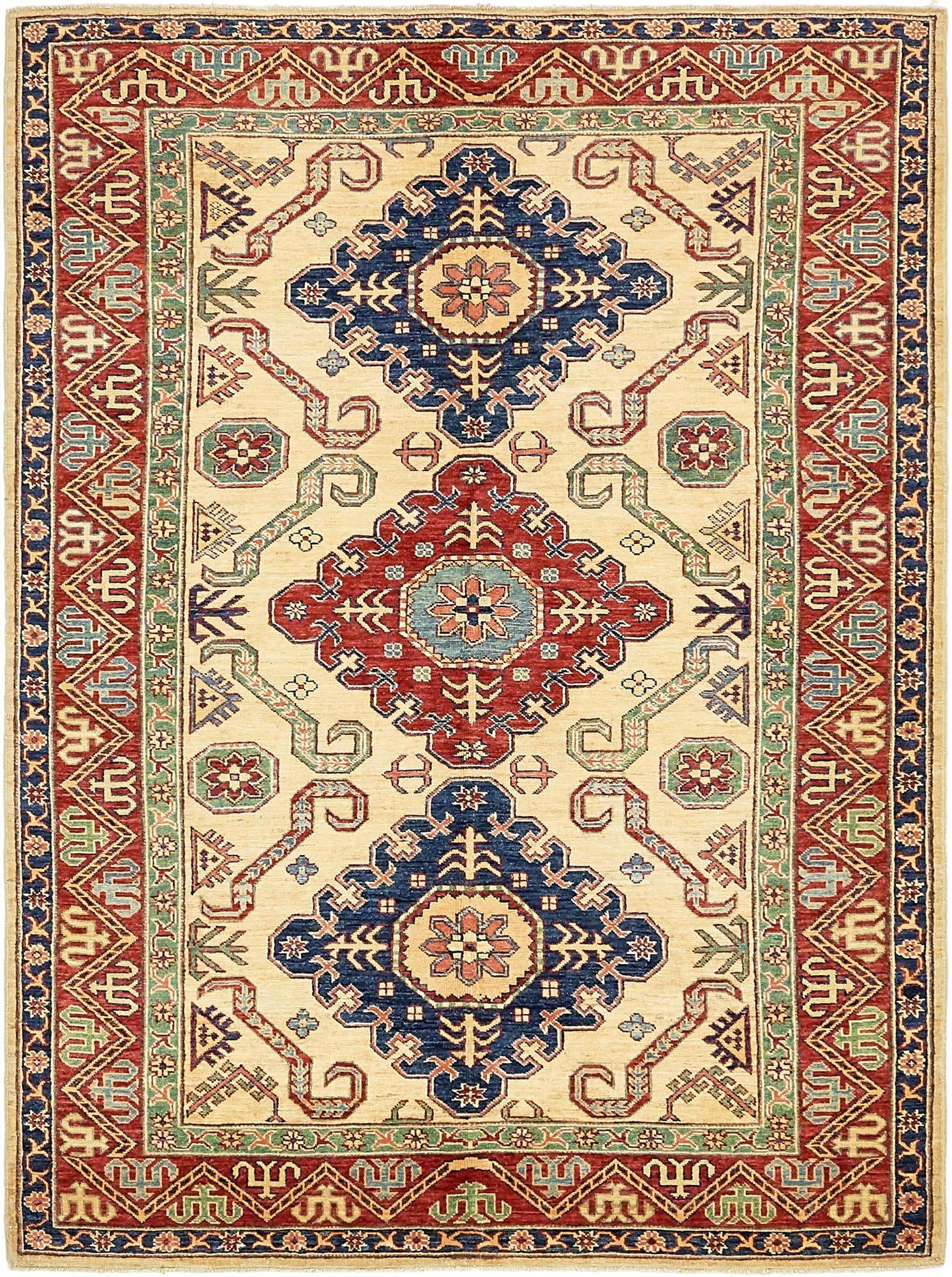 4' 9 x 6' 7 Hand Knotted Kazak Rug