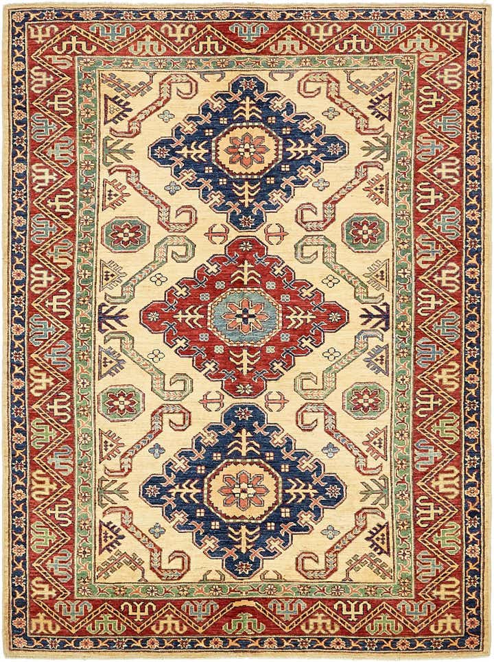 4' 9 x 6' 7 Hand Knotted Kazak Rug