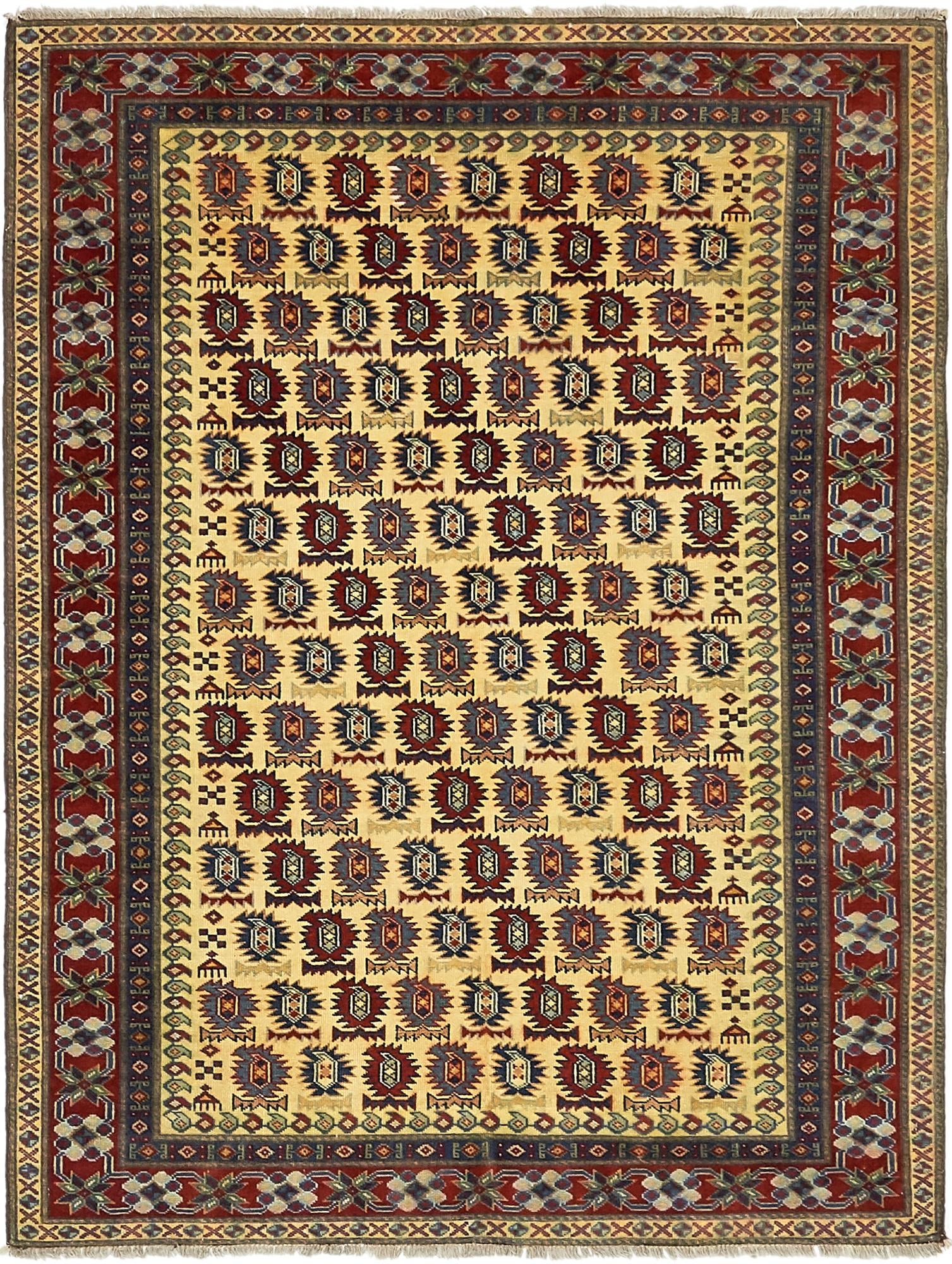 4' x 5' 6 Hand Knotted Kazak Rug