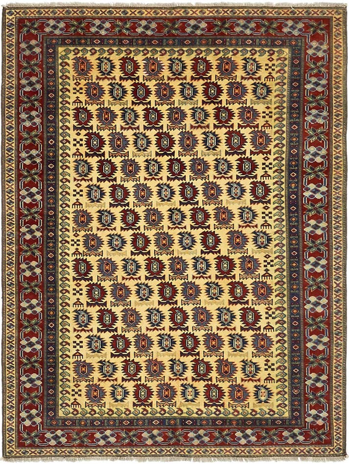 Detail image of 4' x 5' 6 Hand Knotted Kazak Rug
