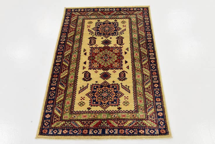 Detail image of 2' 9 x 4' Hand Knotted Kazak Rug