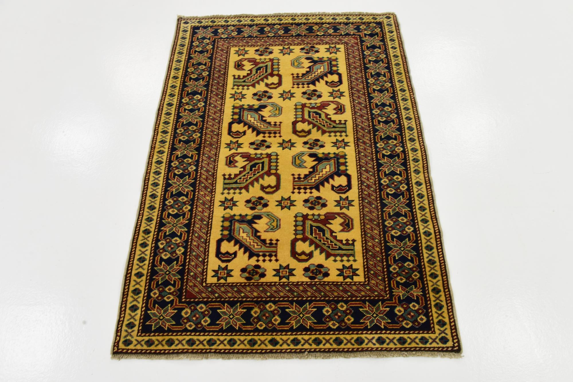 3' 2 x 4' 5 Hand Knotted Kazak Rug