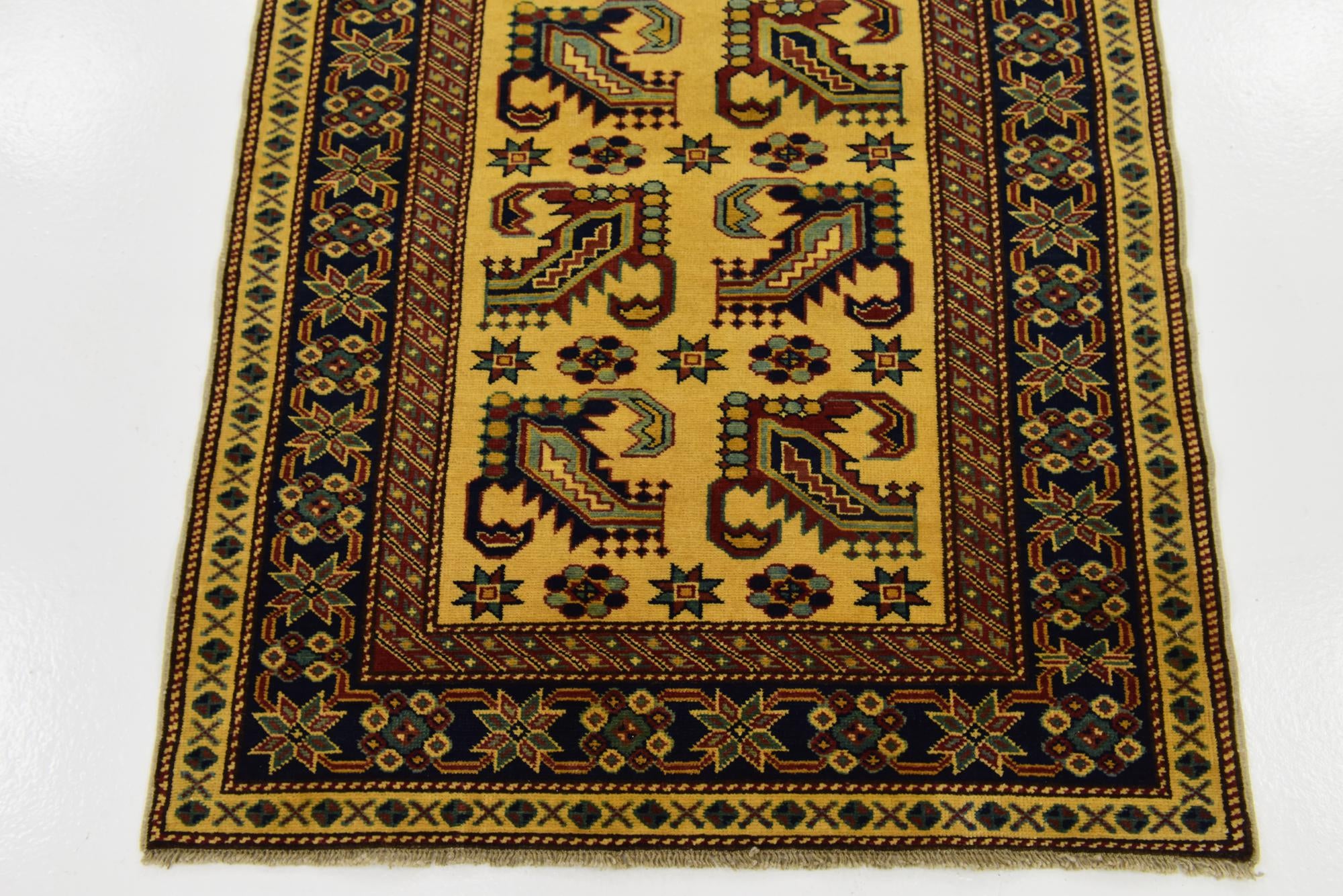 3' 2 x 4' 5 Hand Knotted Kazak Rug