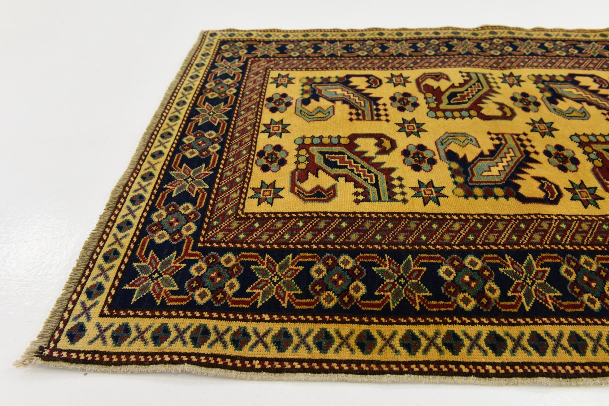 3' 2 x 4' 5 Hand Knotted Kazak Rug