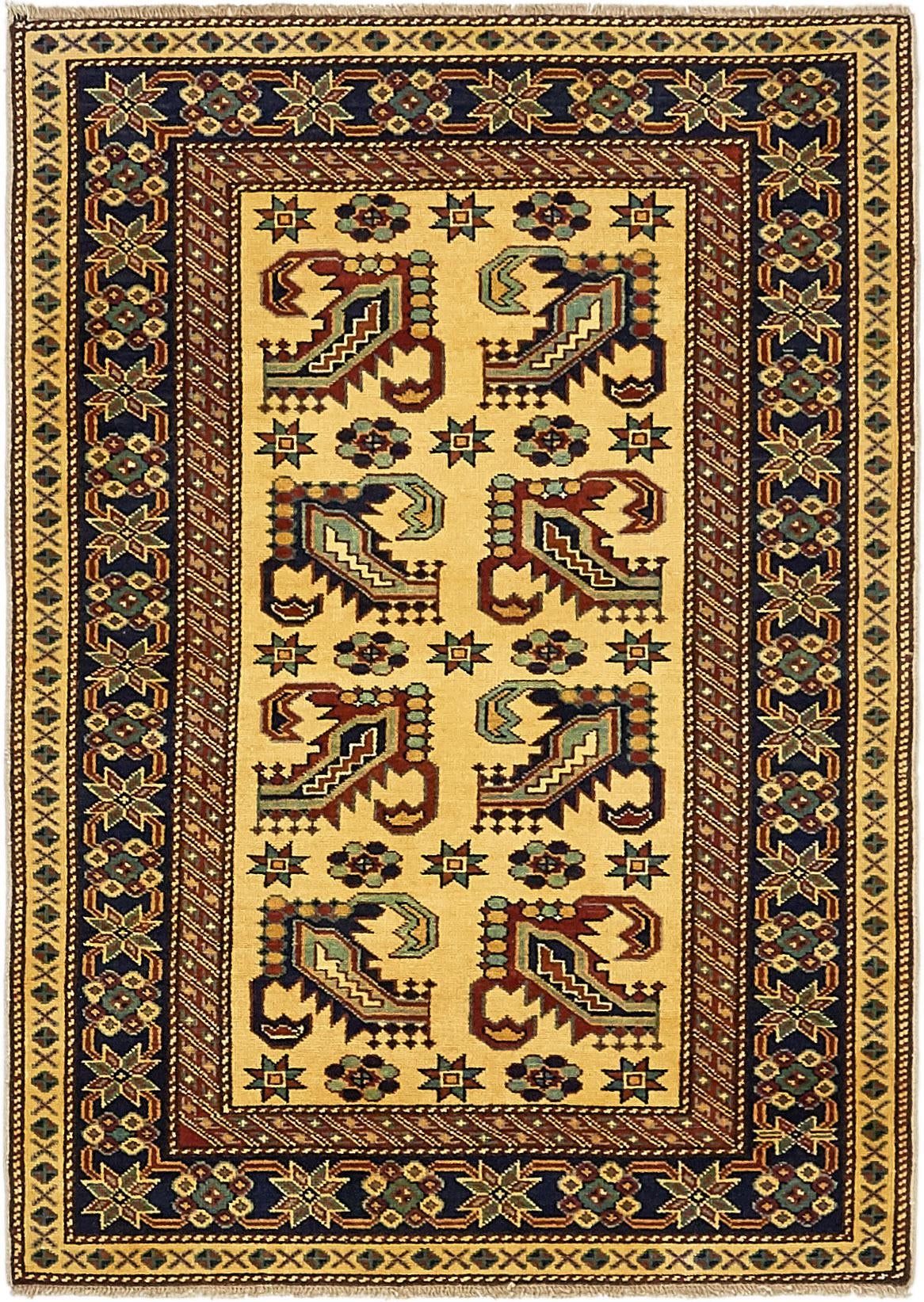 3' 2 x 4' 5 Hand Knotted Kazak Rug
