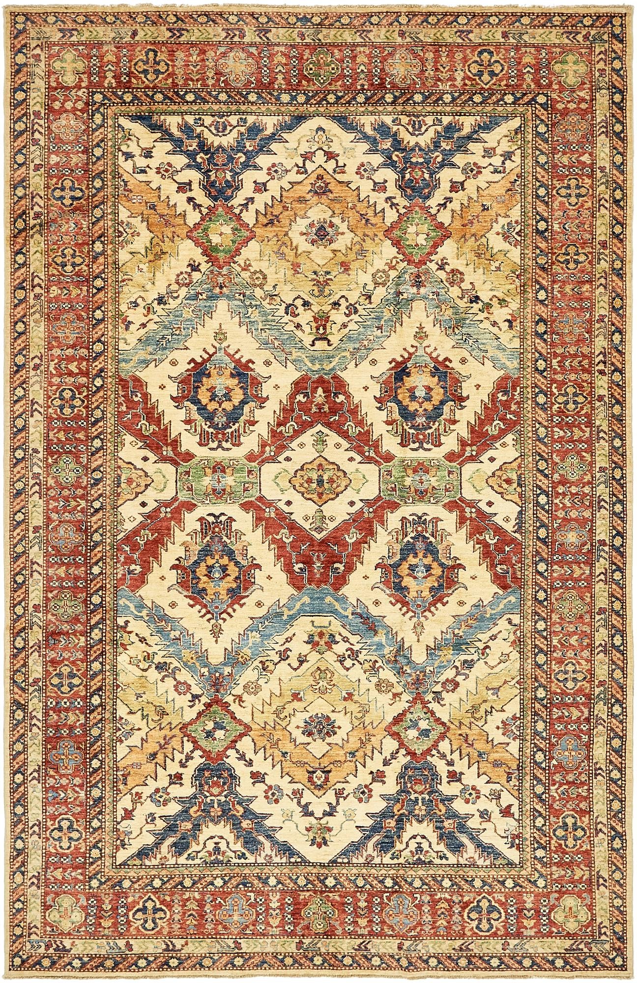 6' 8 x 10' 4 Hand Knotted Kazak Oriental Rug