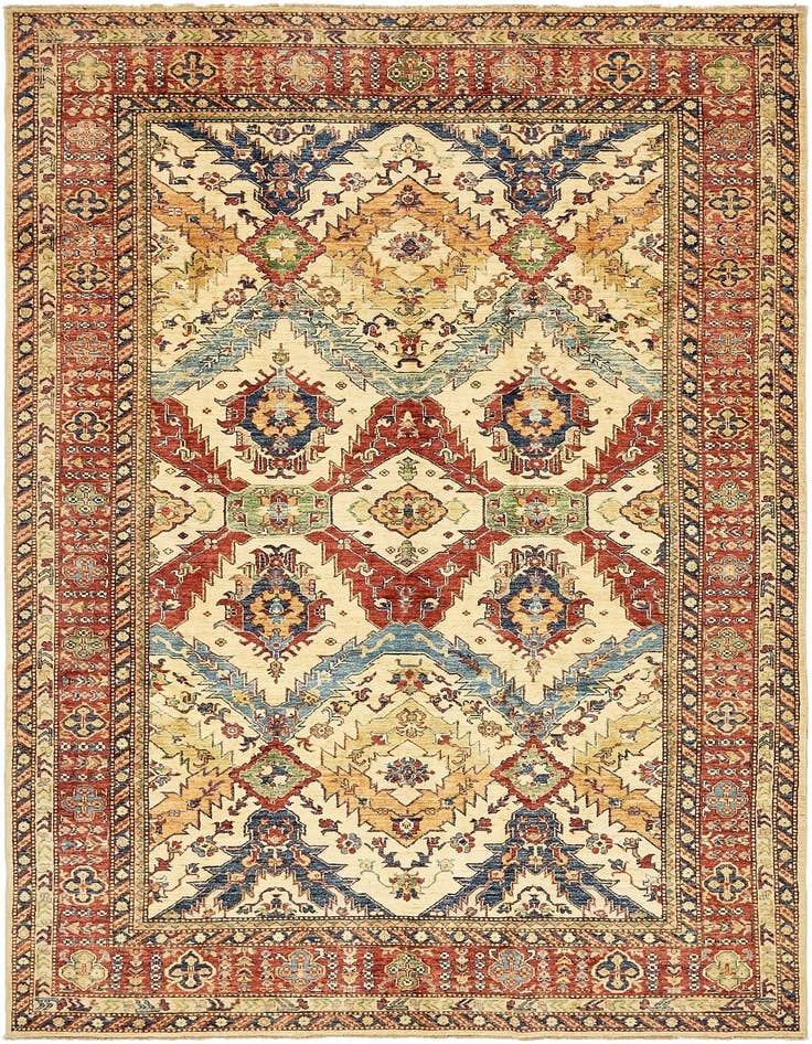 Detail image of 6' 8 x 10' 4 Hand Knotted Kazak Oriental Rug