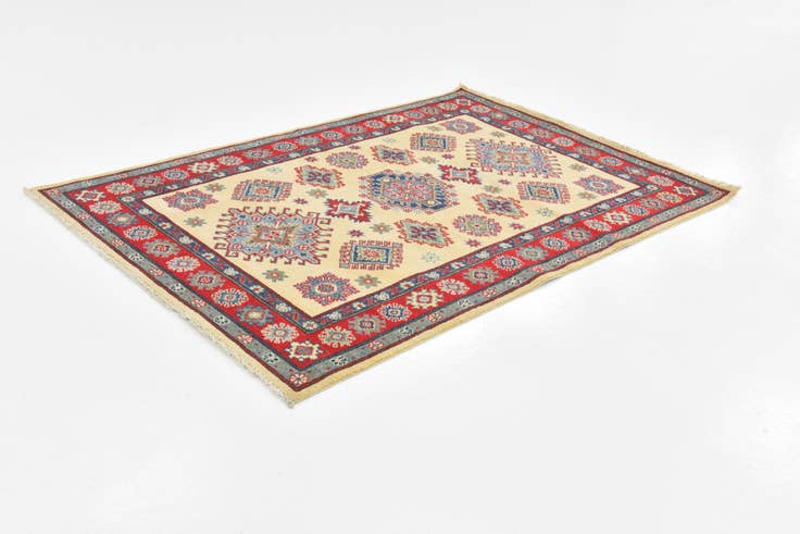 Detail image of 4' 2 x 6' Hand Knotted Kazak Rug