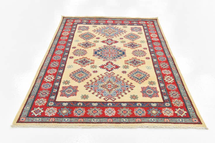 Detail image of 4' 2 x 6' Hand Knotted Kazak Rug
