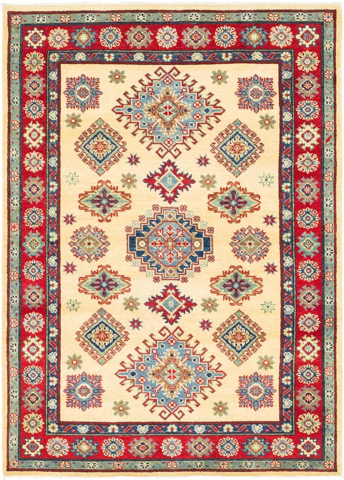 Detail image of 4' 2 x 6' Hand Knotted Kazak Rug