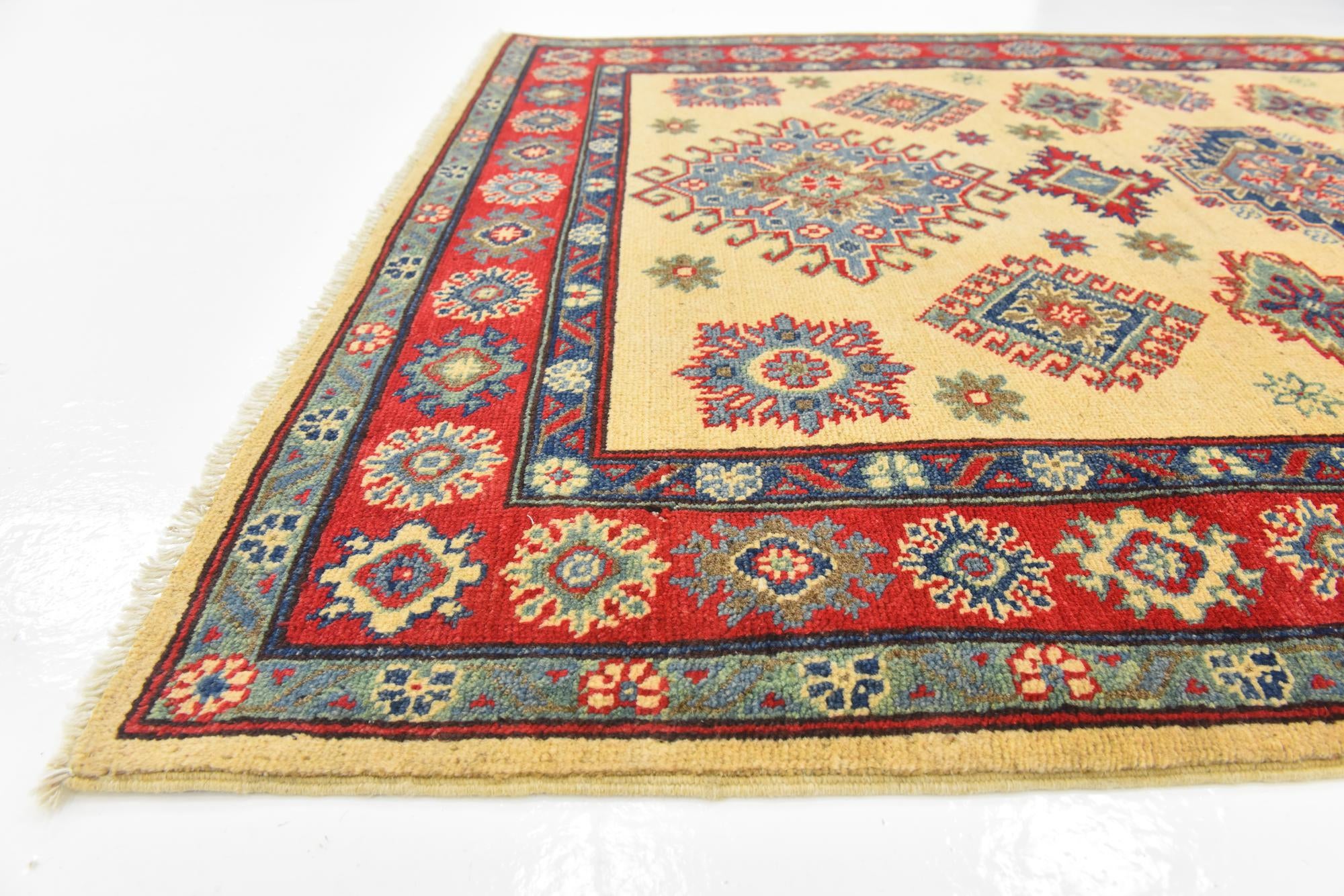 4' x 5' 7 Hand Knotted Kazak Rug