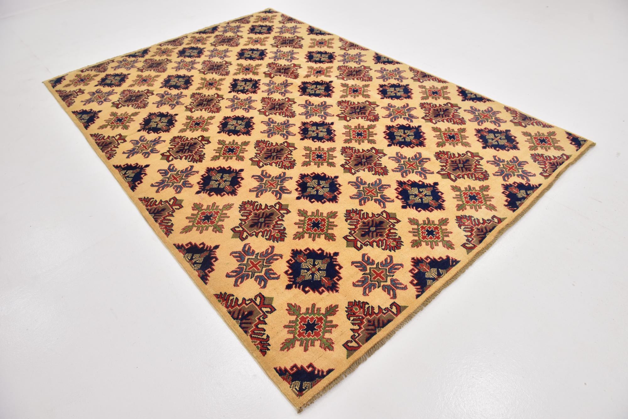 6' 5 x 9' 4 Hand Knotted Kazak Rug
