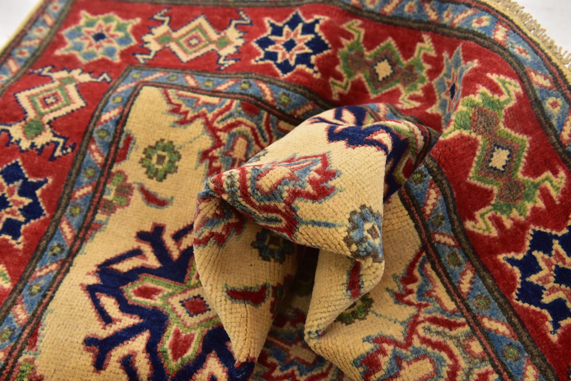 4' x 5' 10 Hand Knotted Kazak Rug