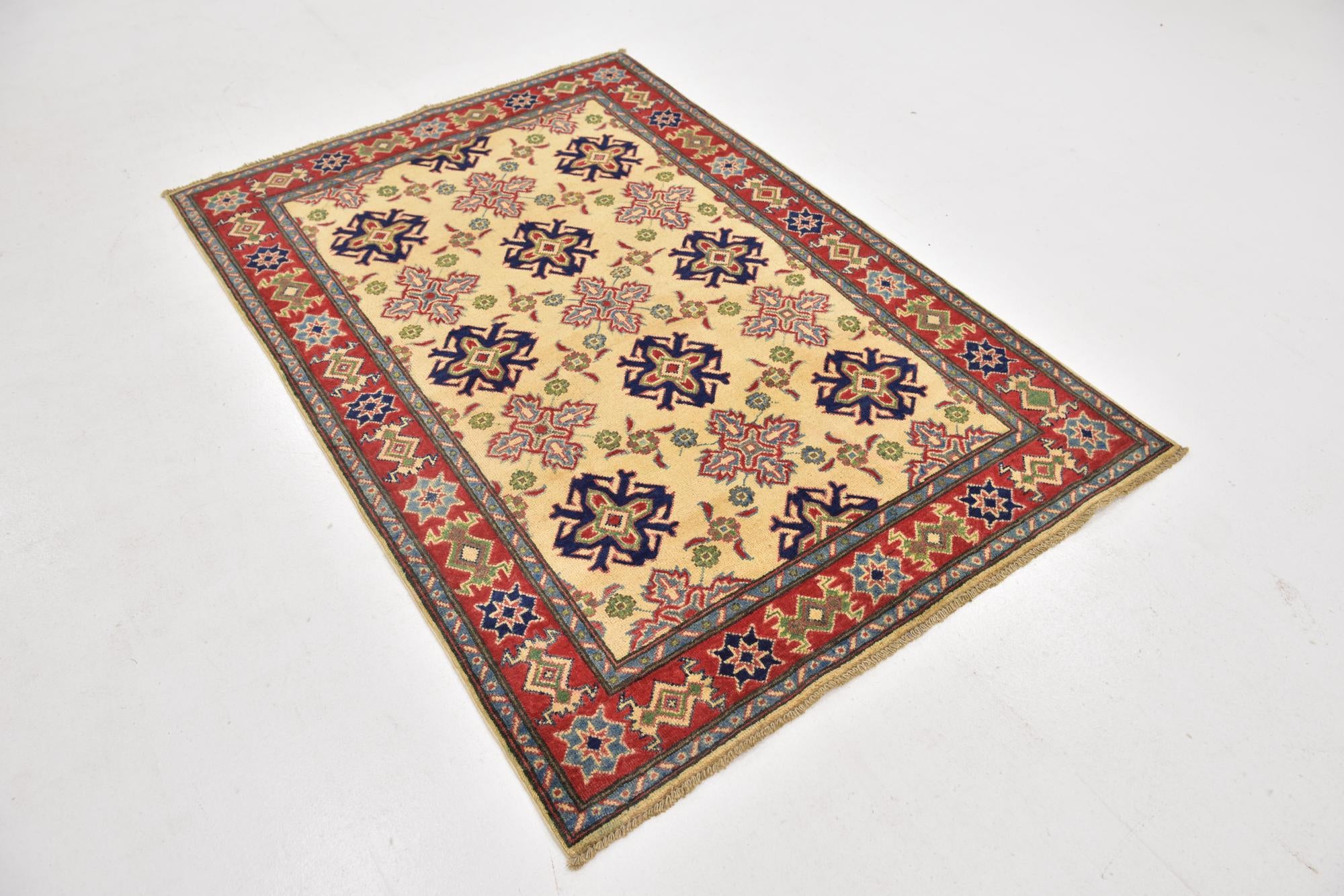 4' x 5' 10 Hand Knotted Kazak Rug