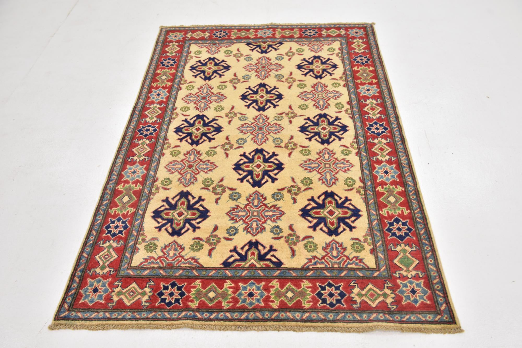4' x 5' 10 Hand Knotted Kazak Rug