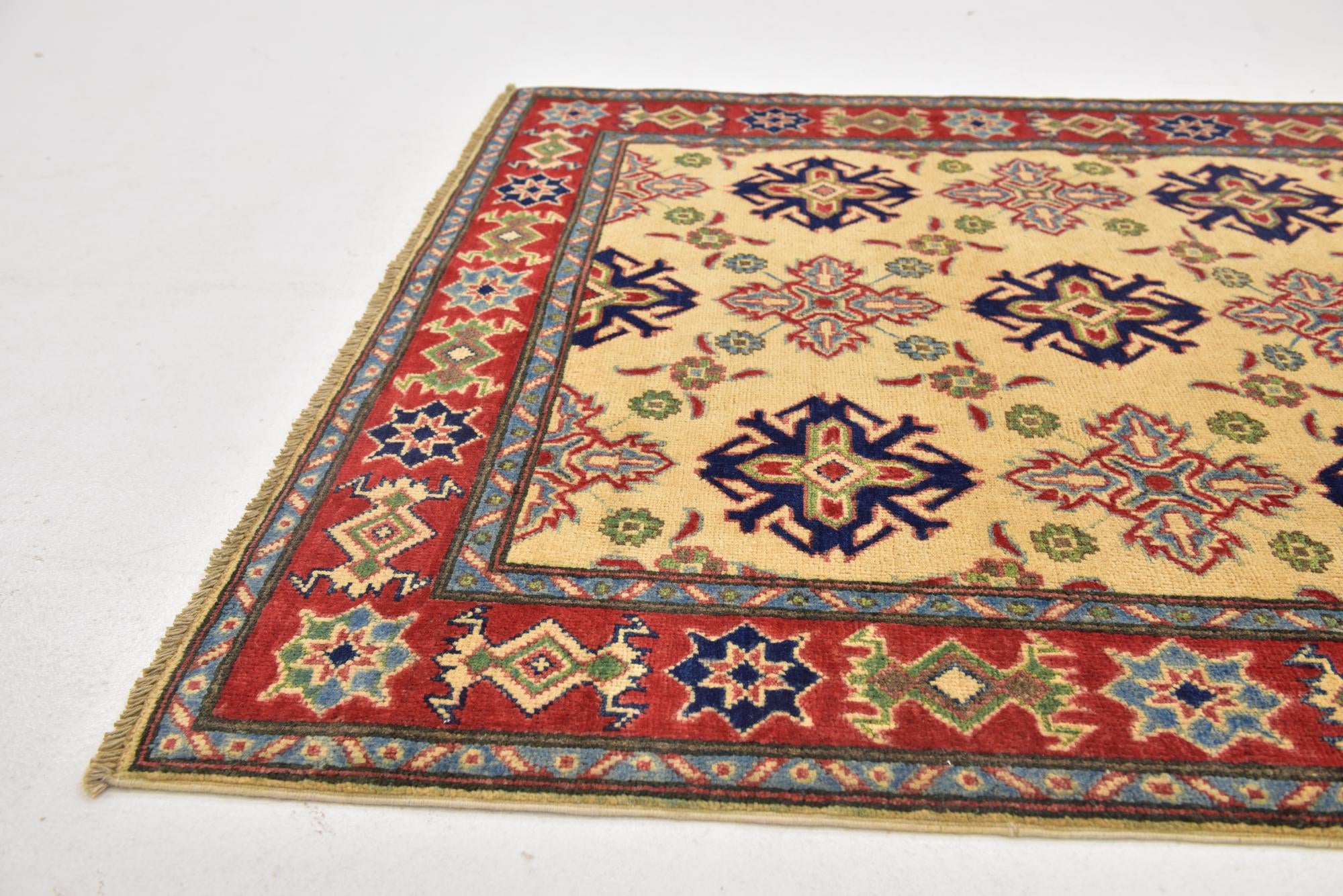 4' x 5' 10 Hand Knotted Kazak Rug