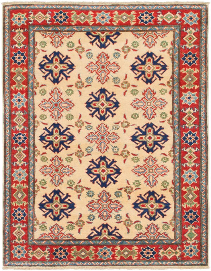Detail image of 4' x 5' 10 Hand Knotted Kazak Rug