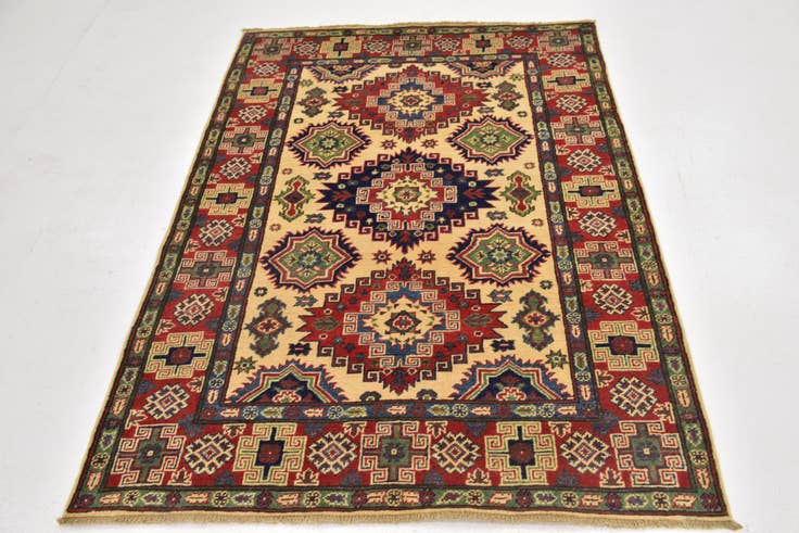 Detail image of 4' x 5' 9 Hand Knotted Kazak Rug