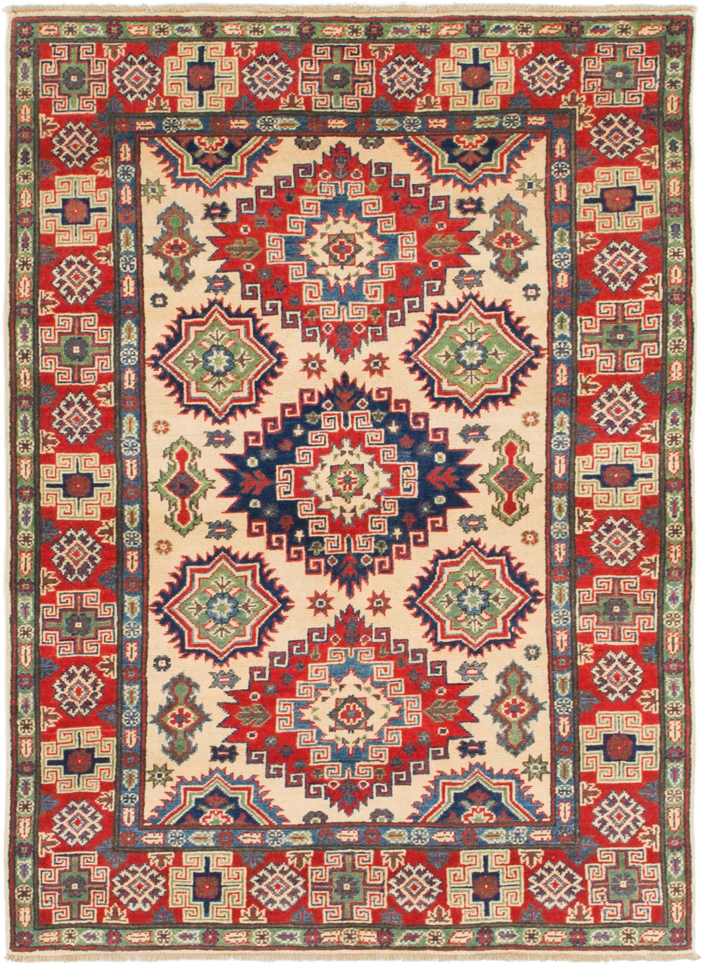 4' x 5' 9 Hand Knotted Kazak Rug
