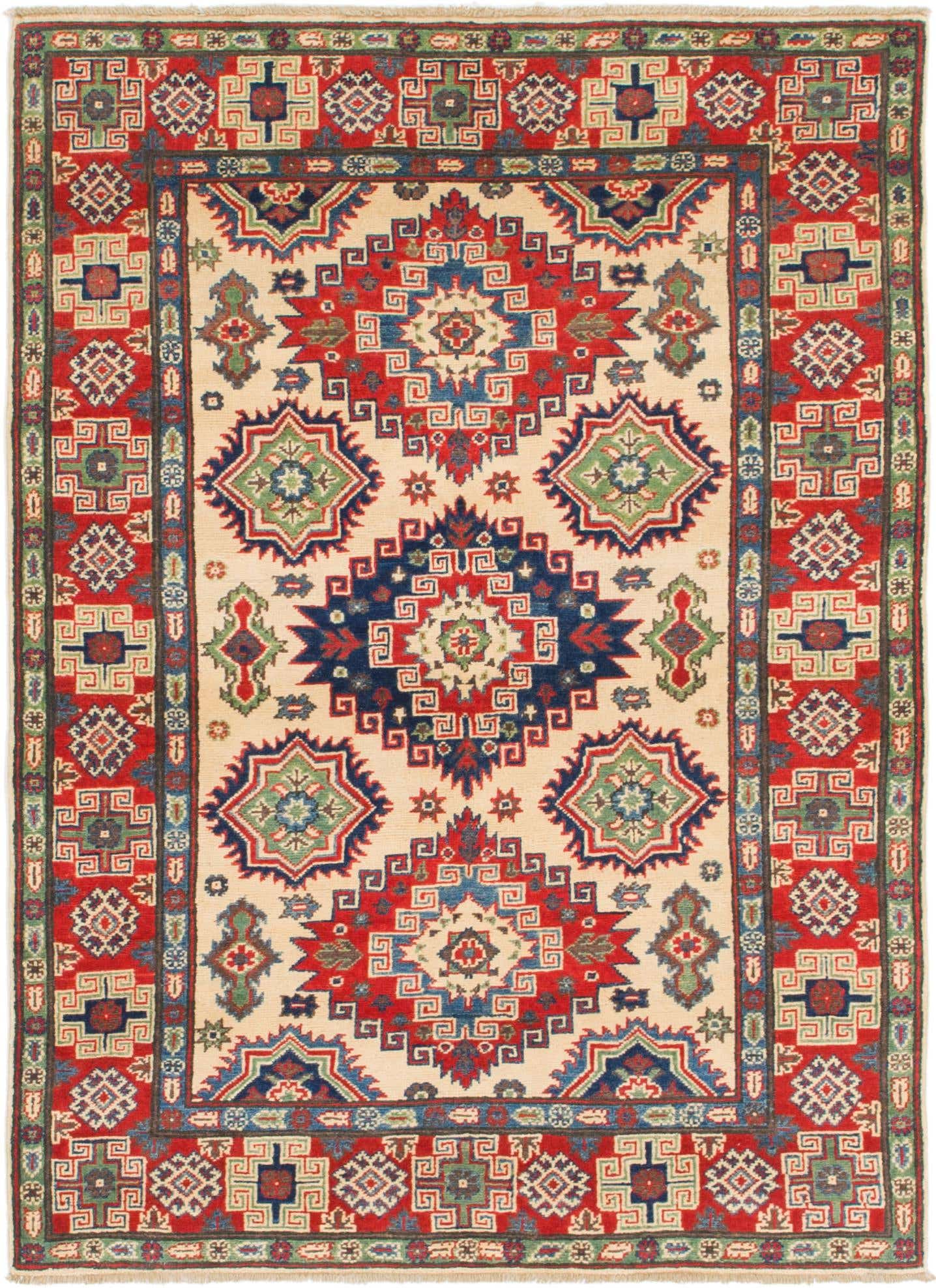 4' x 5' 9 Hand Knotted Kazak Rug