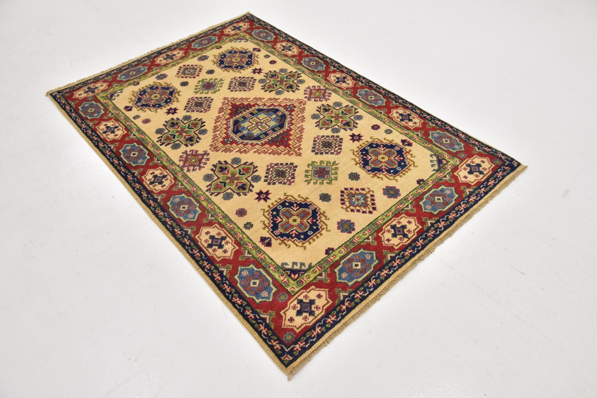 4' x 5' 10 Hand Knotted Kazak Rug