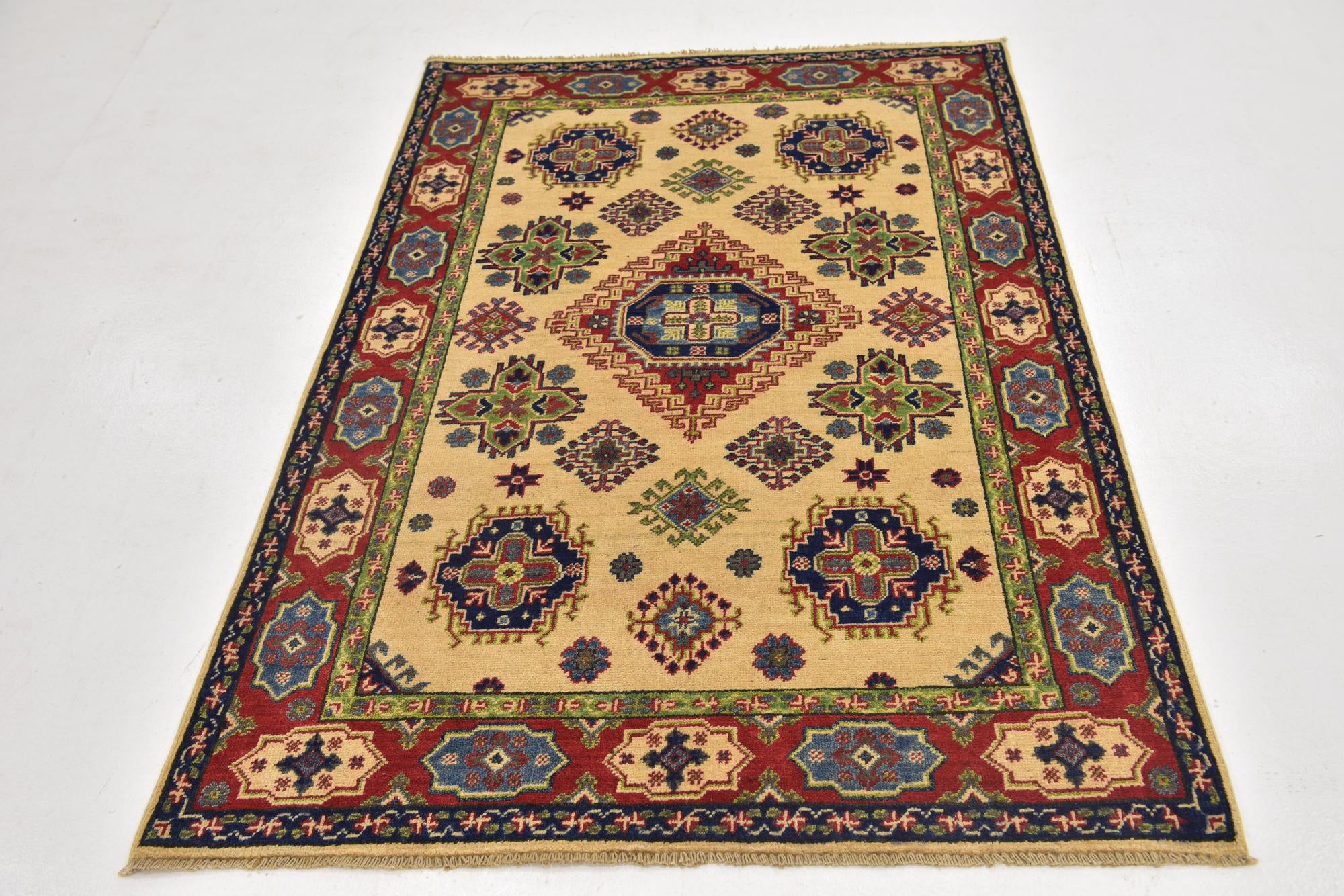 4' x 5' 10 Hand Knotted Kazak Rug