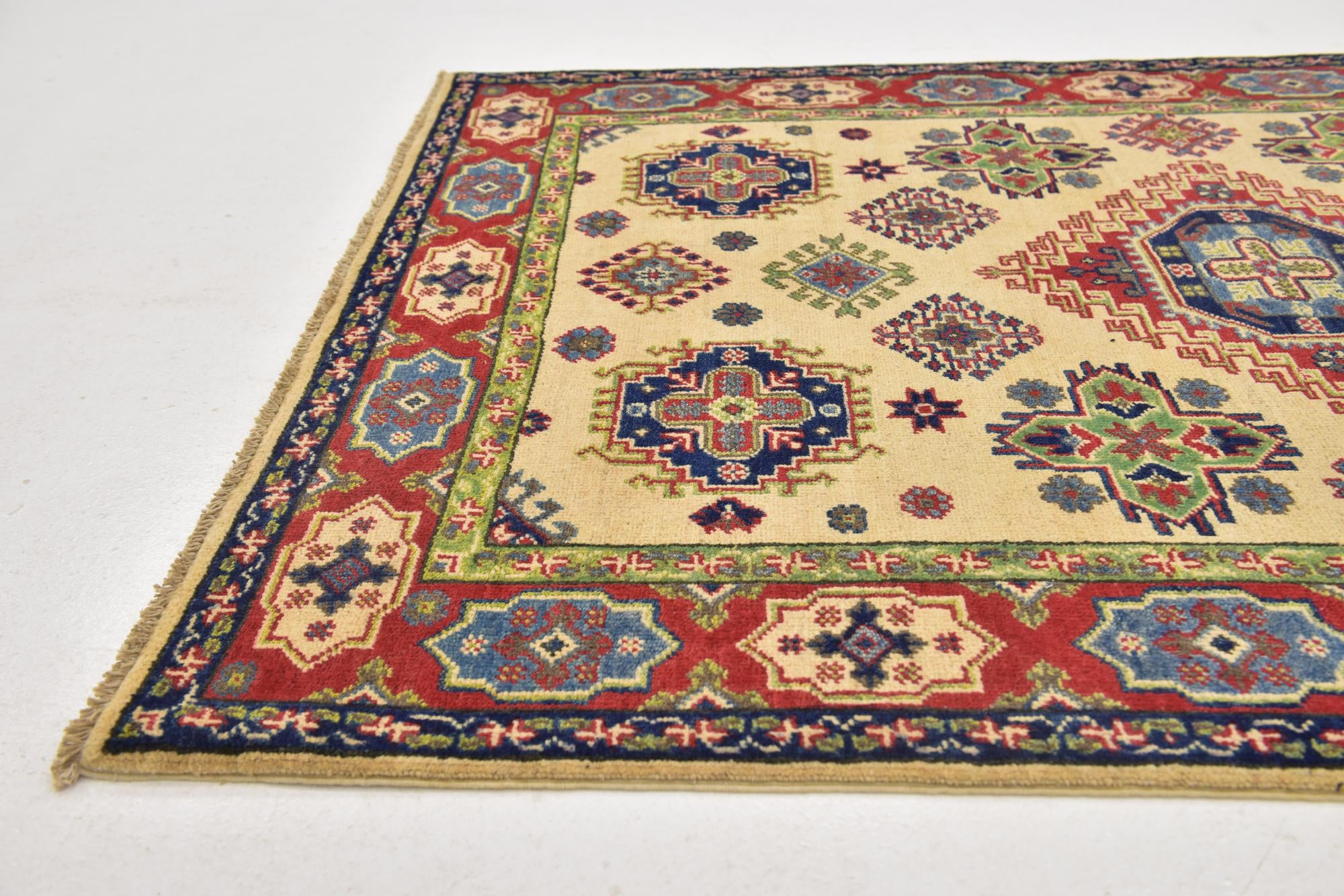 4' x 5' 10 Hand Knotted Kazak Rug