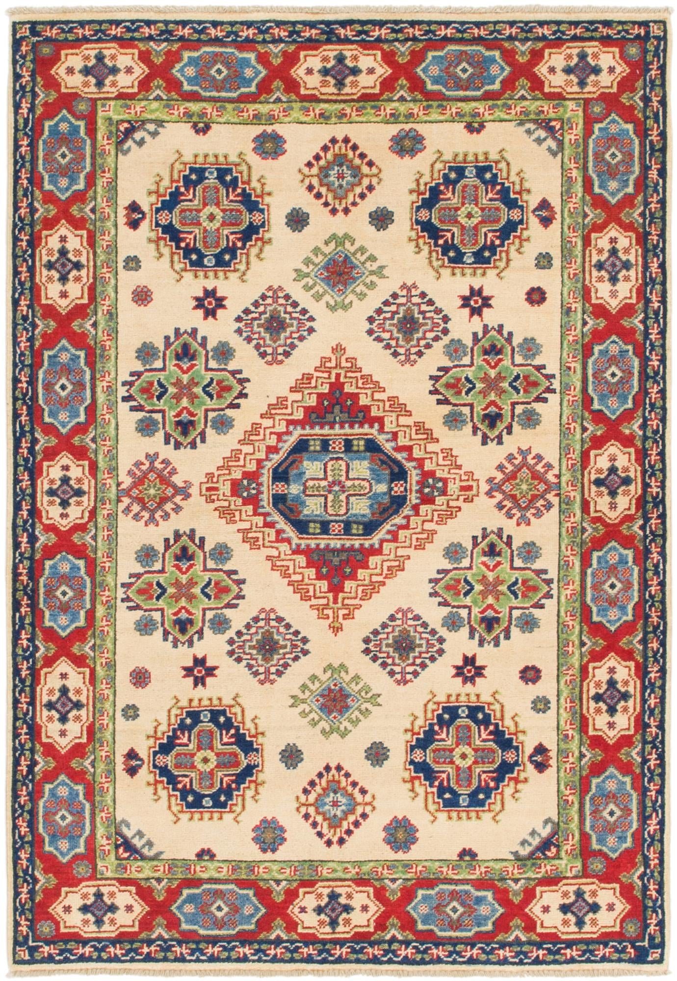 4' x 5' 10 Hand Knotted Kazak Rug