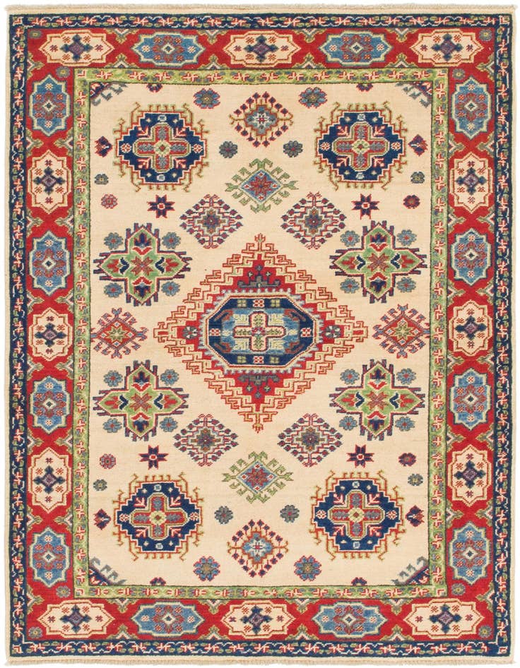 Detail image of 4' x 5' 10 Hand Knotted Kazak Rug