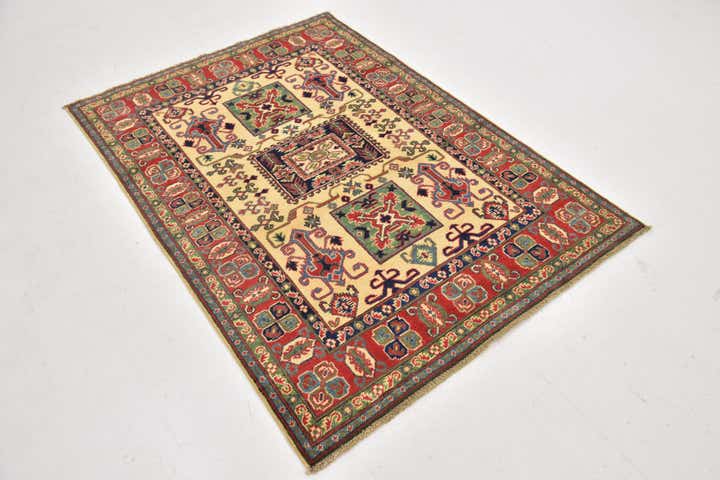 4' x 5' 8 Hand Knotted Kazak Rug