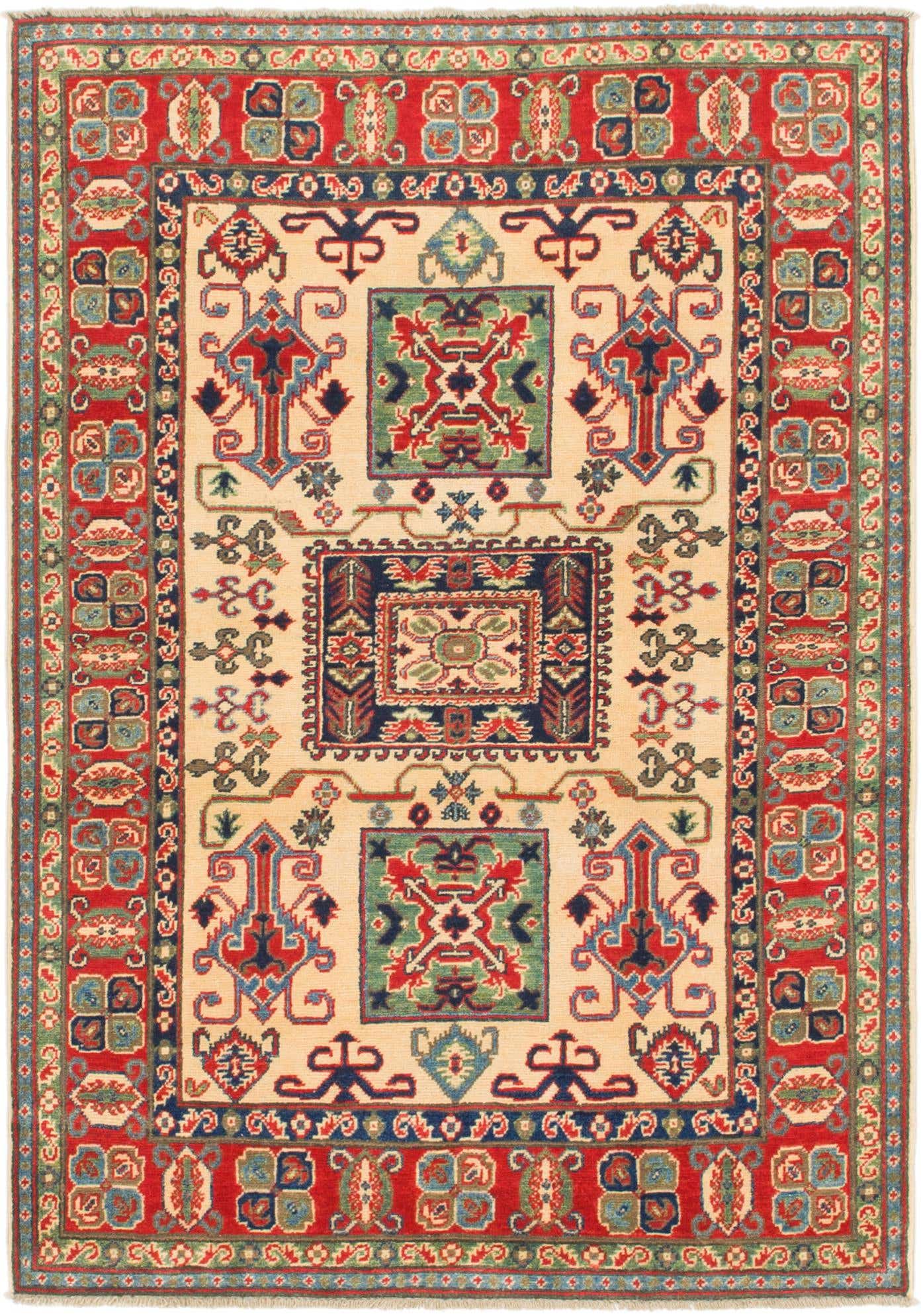 4' x 5' 8 Hand Knotted Kazak Rug