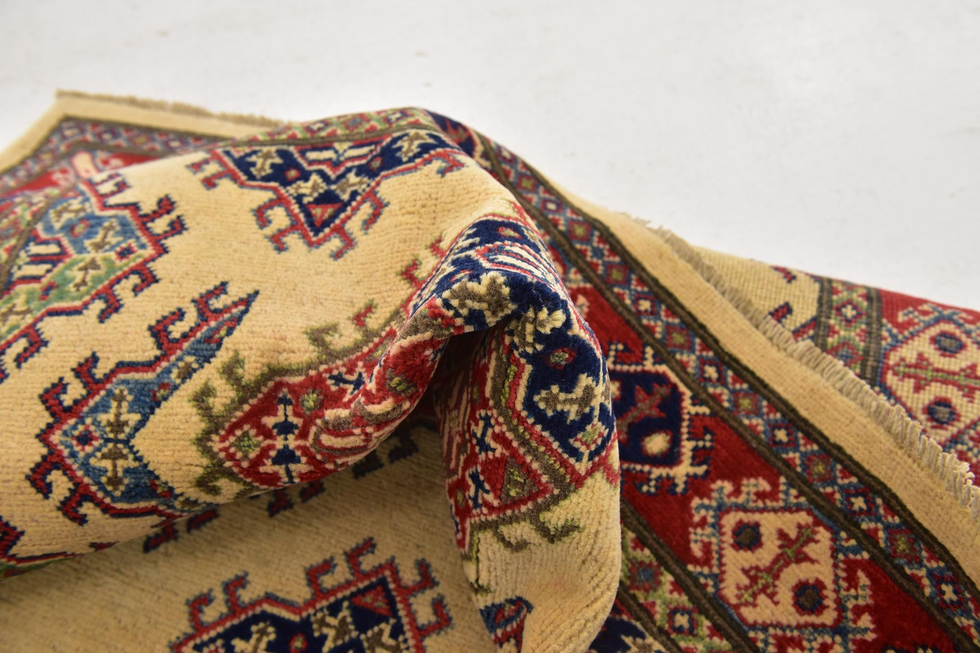 115cm x 185cm anudado a mano Kazak Alfombra