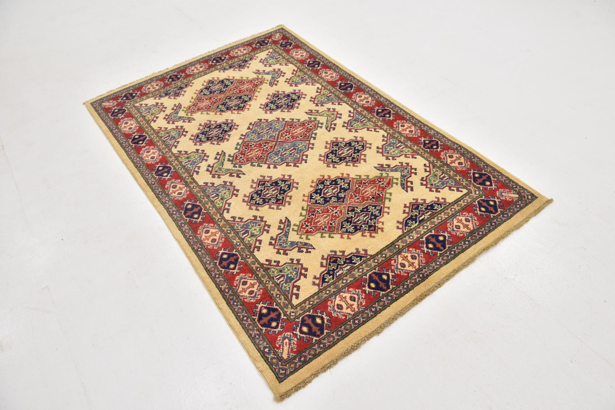 115cm x 185cm anudado a mano Kazak Alfombra