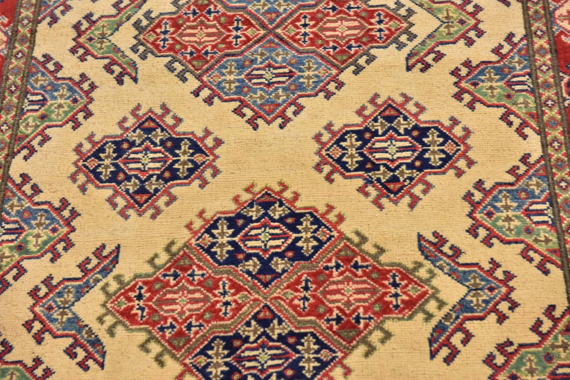 115cm x 185cm anudado a mano Kazak Alfombra