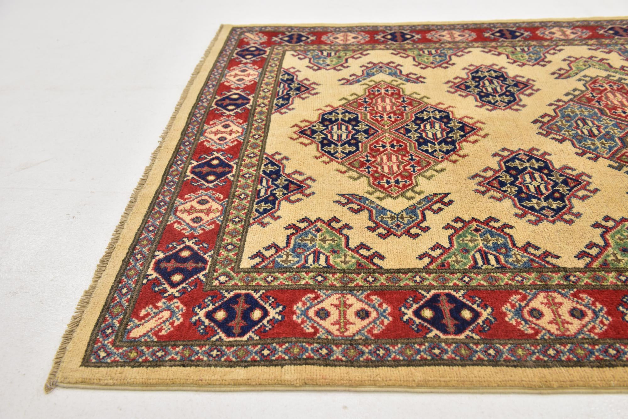 115cm x 185cm anudado a mano Kazak Alfombra