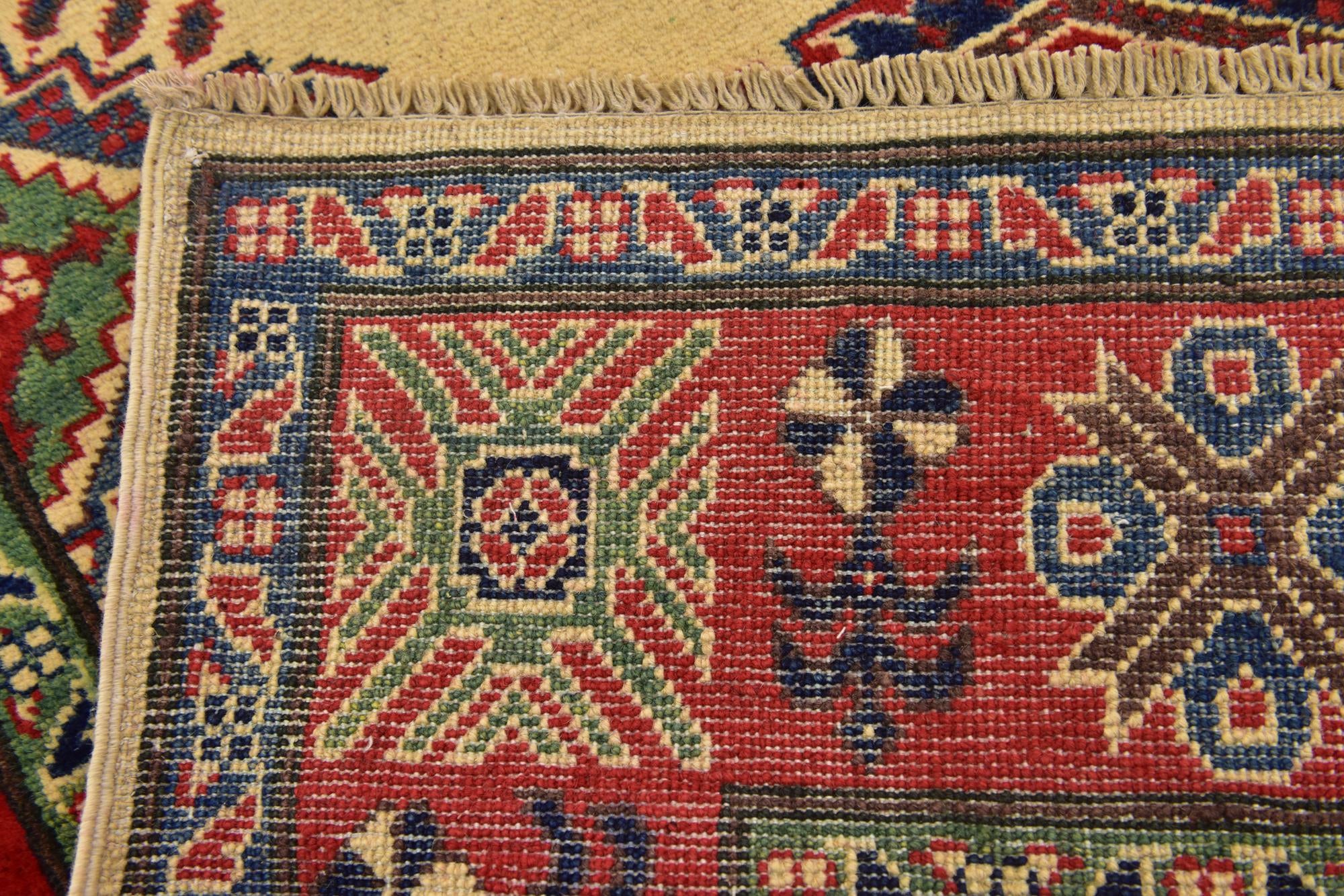4' x 5' 9 Hand Knotted Kazak Rug
