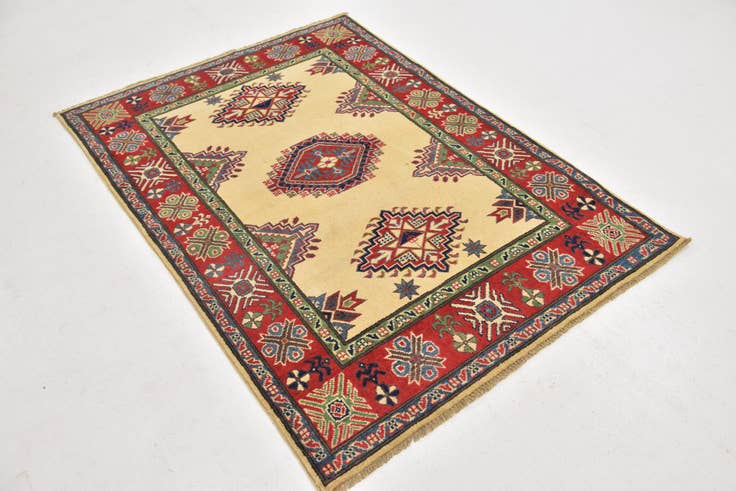 Detail image of 4' x 5' 9 Hand Knotted Kazak Rug