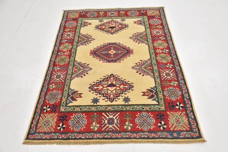 Detail image of 4' x 5' 9 Hand Knotted Kazak Rug
