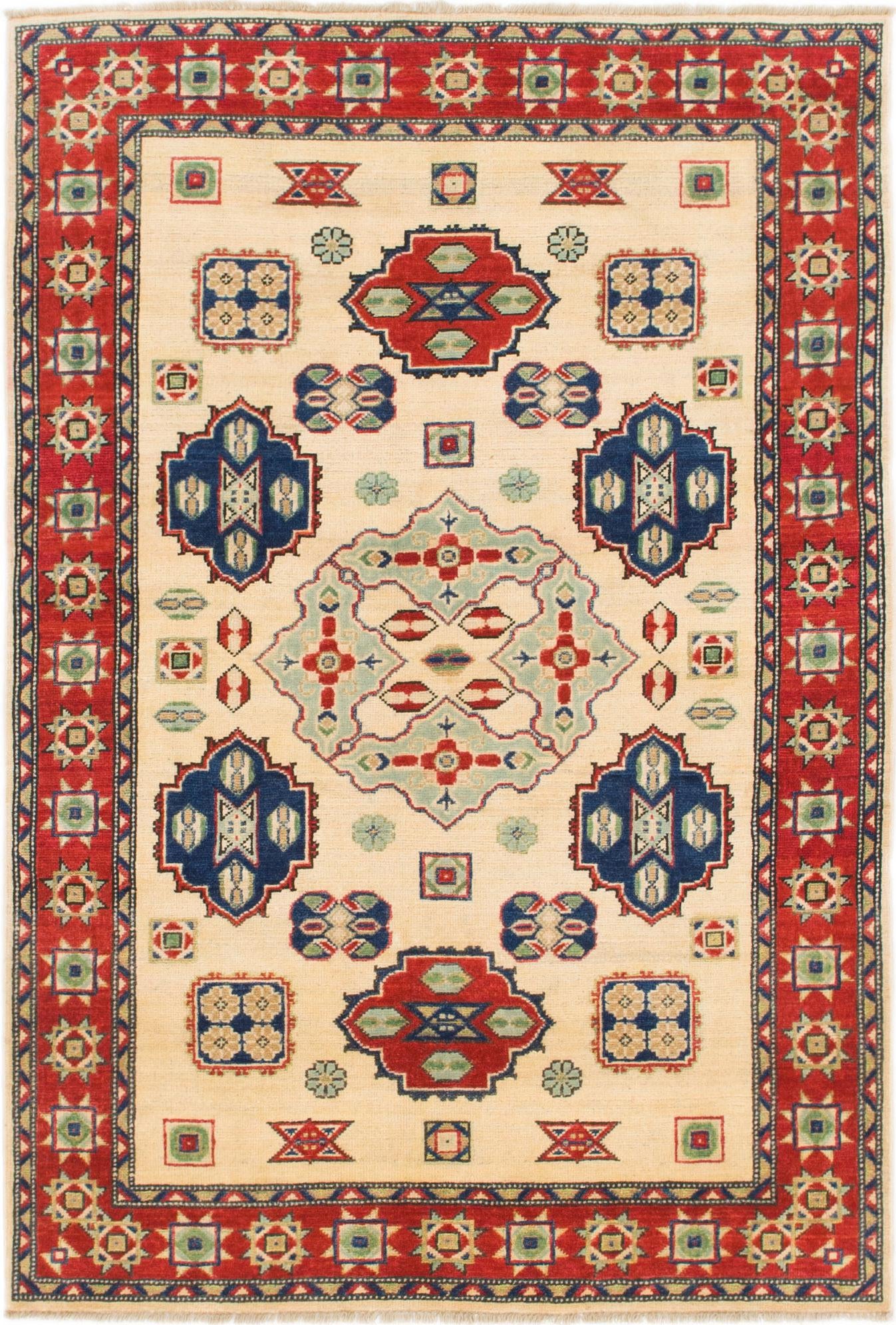 4' x 6' Hand Knotted Kazak Rug