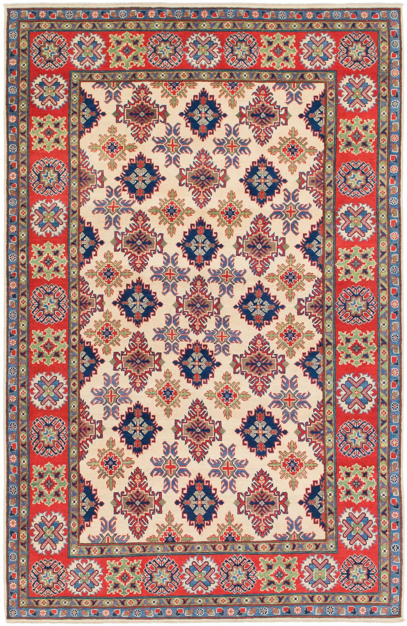 6' 6 x 10' 5 Hand Knotted Kazak Rug