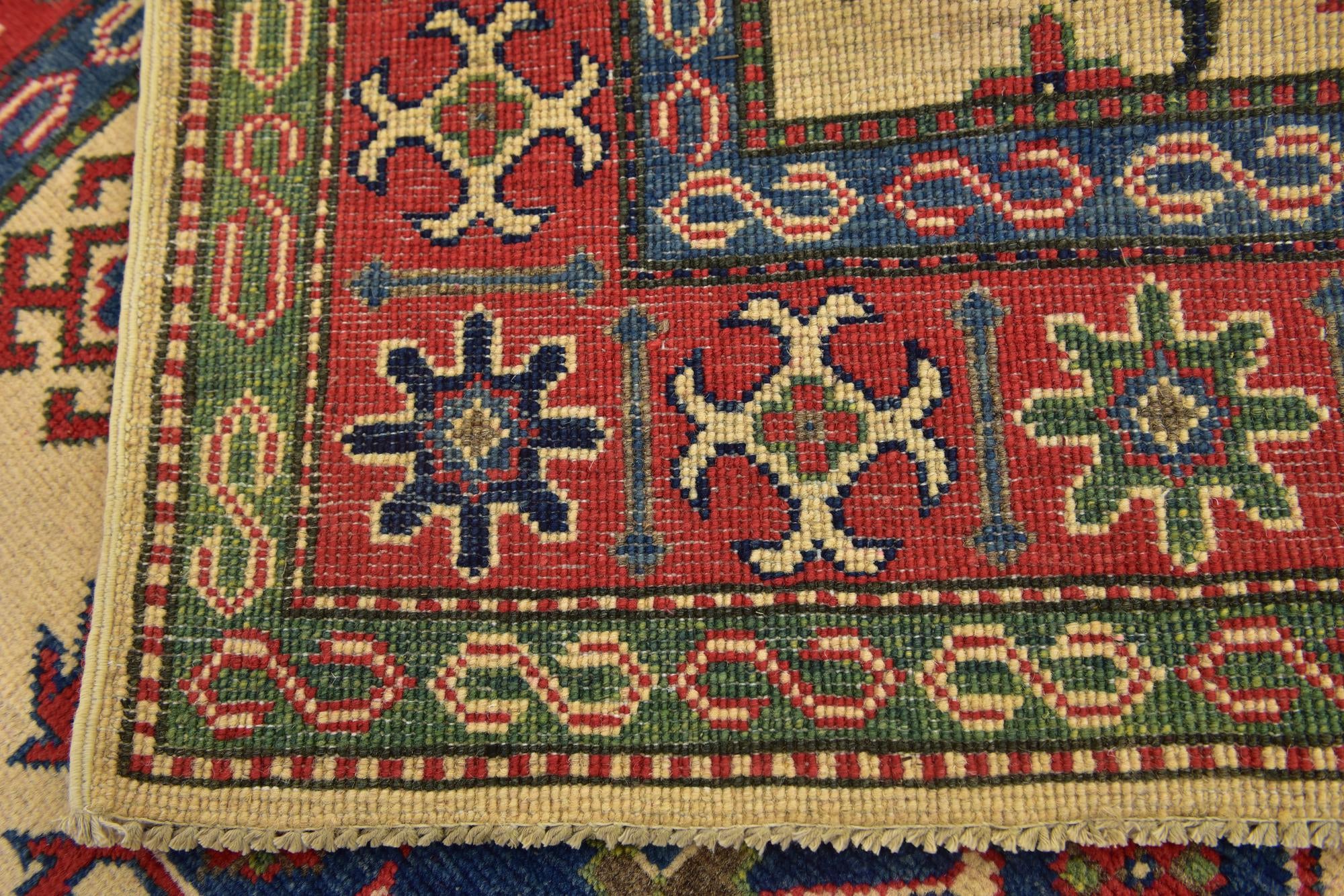 4' x 6' 4 Hand Knotted Kazak Rug