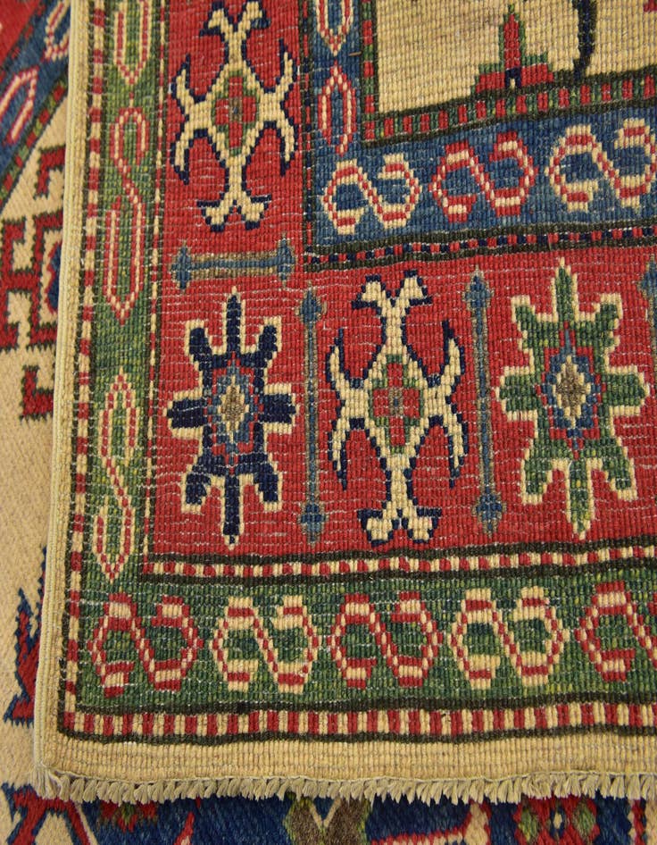 Detail image of 4' x 6' 4  Hand Knotted Kazak Rug