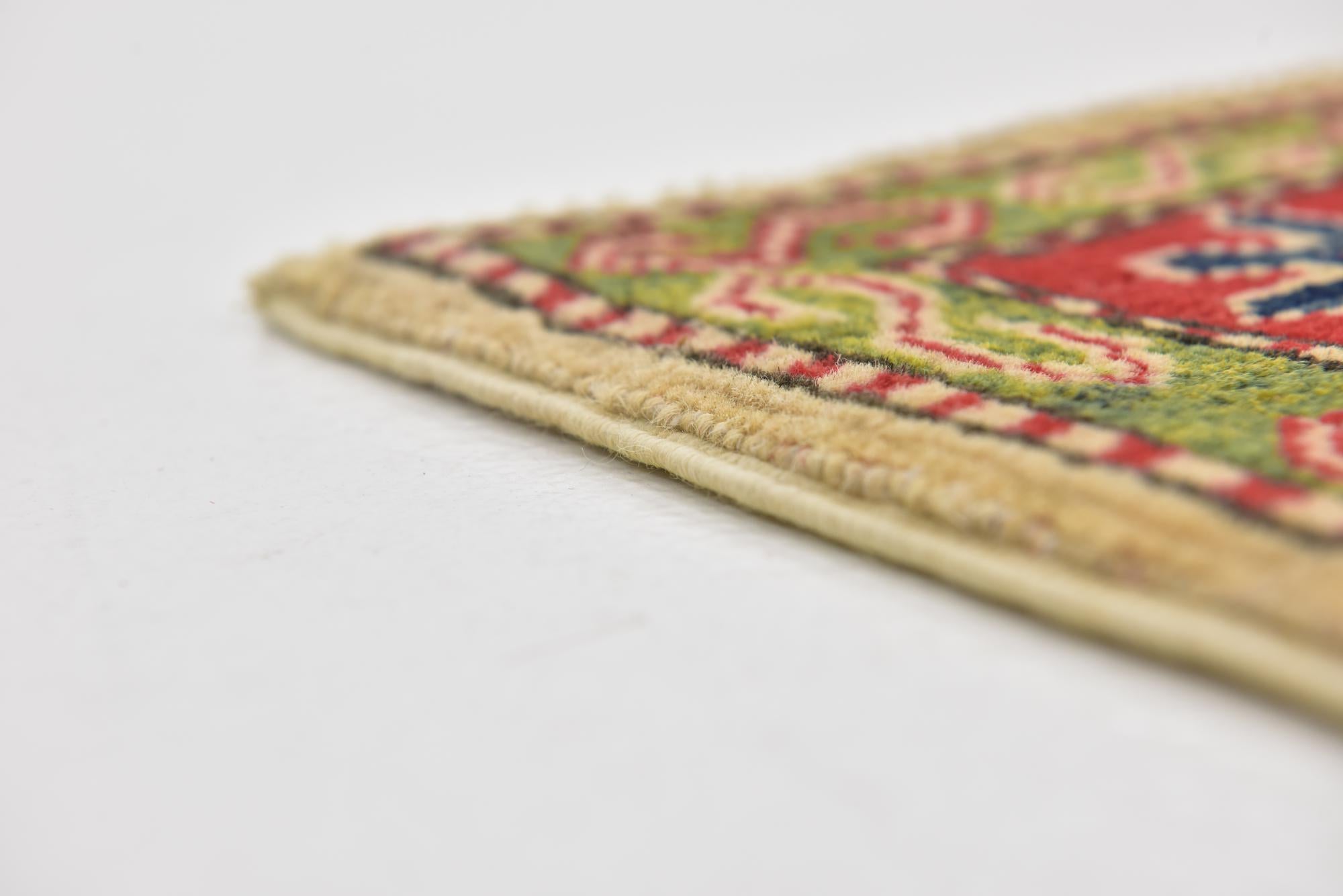 4' x 6' 4 Hand Knotted Kazak Rug
